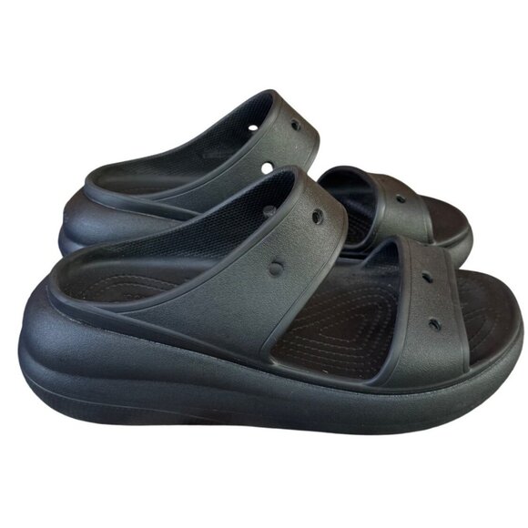Crocs Unisex Classic Crush Sandal BLACK US M8/W 10 - Picture 1 of 12